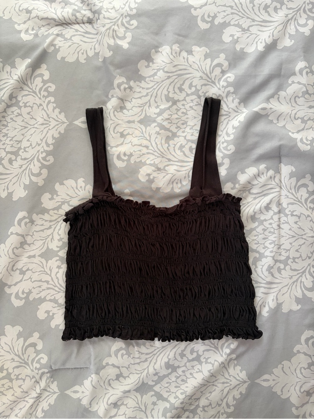 Hollister Black Ruched Crop Tank